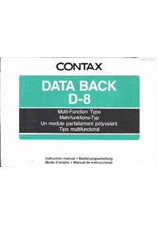 Contax Backs manual. Camera Instructions.